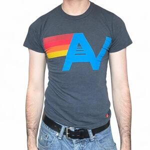 Aviator Nation Women's Grey and Blue Tshirt